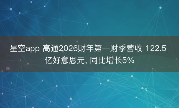 星空app 高通2026财年第一财季营收 122.5 亿好意思元， 同比增长5%