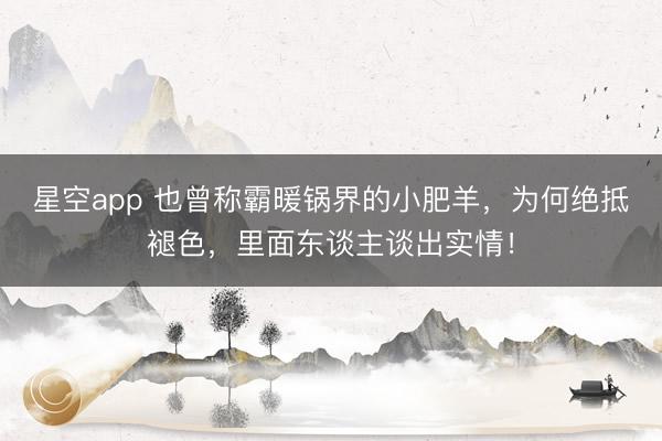 星空app 也曾称霸暖锅界的小肥羊，为何绝抵褪色，里面东谈主谈出实情！