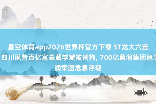 星空体育app2026世界杯官方下载 ST龙大六连跌停! 四川夙昔百亿富豪戴学斌被刑拘, 700亿蓝润集团危急浮现
