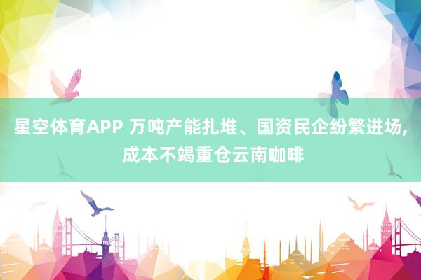 星空体育APP 万吨产能扎堆、国资民企纷繁进场， 成本不竭重仓云南咖啡