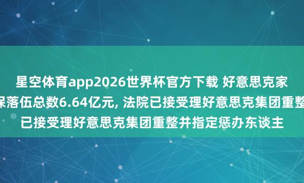 星空体育app2026世界杯官方下载 好意思克家居: 为控股股东担保落伍总数6.64亿元， 法院已接受理好意思克集团重整并指定惩办东谈主