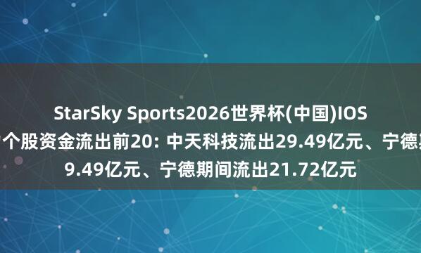 StarSky Sports2026世界杯(中国)IOS/安卓官方下载 主力个股资金流出前20: 中天科技流出29.49亿元、宁德期间流出21.72亿元