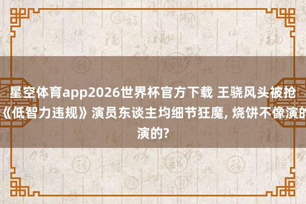 星空体育app2026世界杯官方下载 王骁风头被抢? 《低智力违规》演员东谈主均细节狂魔, 烧饼不像演的?