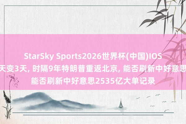 StarSky Sports2026世界杯(中国)IOS/安卓官方下载 2天变3天, 时隔9年特朗普重返北京, 能否刷新中好意思2535亿大单记录