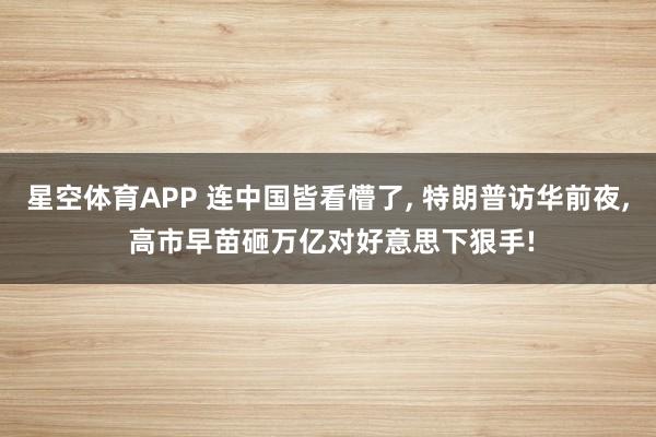 星空体育APP 连中国皆看懵了, 特朗普访华前夜, 高市早苗砸万亿对好意思下狠手!