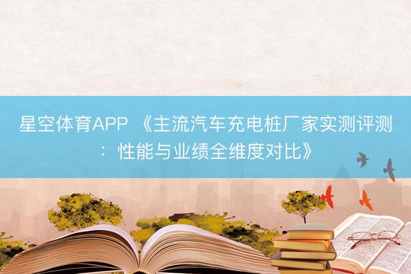 星空体育APP 《主流汽车充电桩厂家实测评测:性能与业绩全维度对比》
