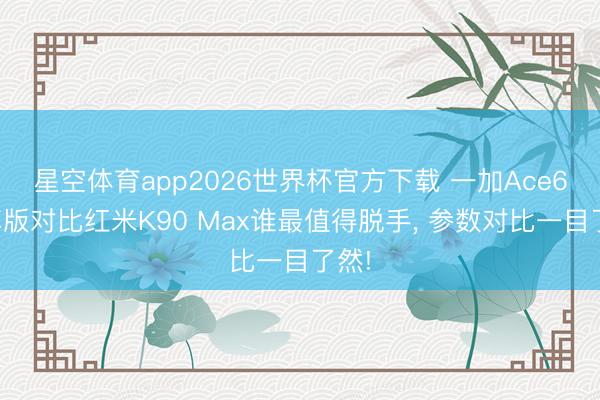 星空体育app2026世界杯官方下载 一加Ace6至尊版对比红米K90 Max谁最值得脱手, 参数对比一目了然!