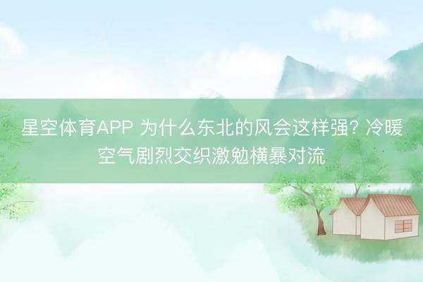 星空体育APP 为什么东北的风会这样强? 冷暖空气剧烈交织激勉横暴对流