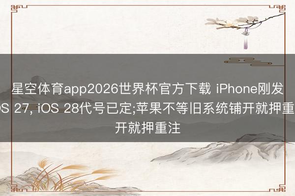 星空体育app2026世界杯官方下载 iPhone刚发iOS 27， iOS 28代号已定;苹果不等旧系统铺开就押重注