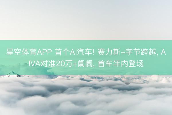 星空体育APP 首个AI汽车! 赛力斯+字节跨越， AIVA对准20万+阛阓， 首车年内登场
