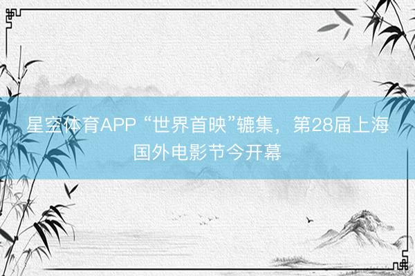 星空体育APP “世界首映”辘集，第28届上海国外电影节今开幕