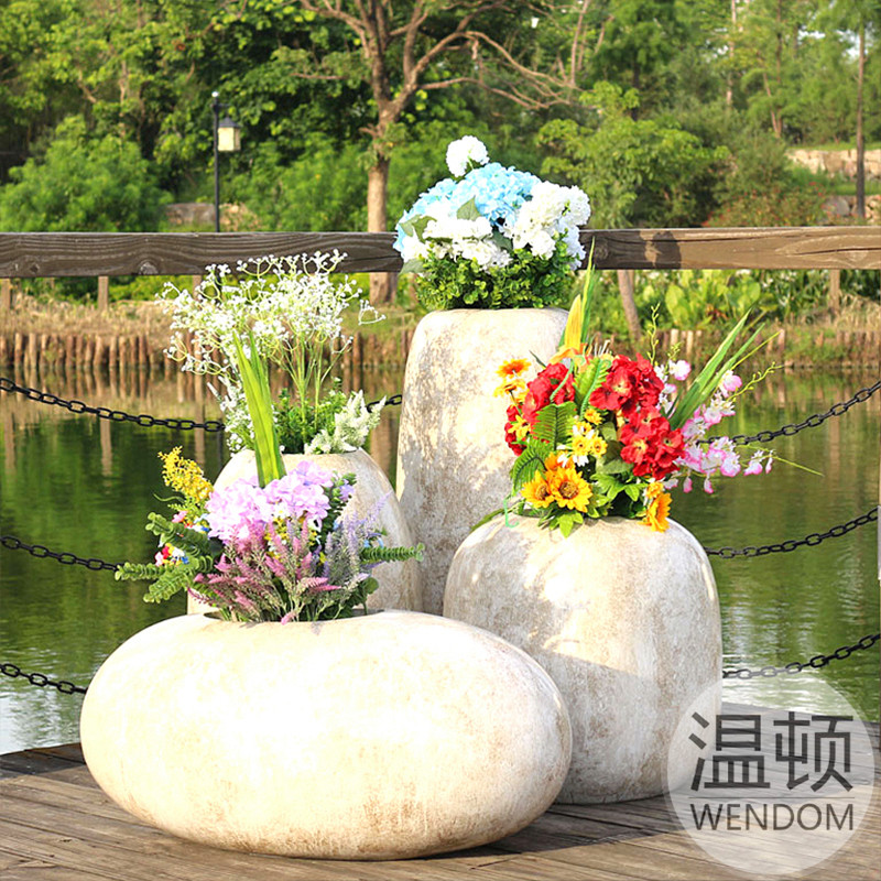 玻璃钢花盆圆形大号花钵组合商场长方形花箱菱形落地户外花坛定制