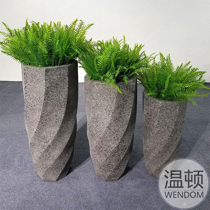 厂家订做户外组合花盆容器欧式酒店园林落地摆件正方形玻璃钢花盆
