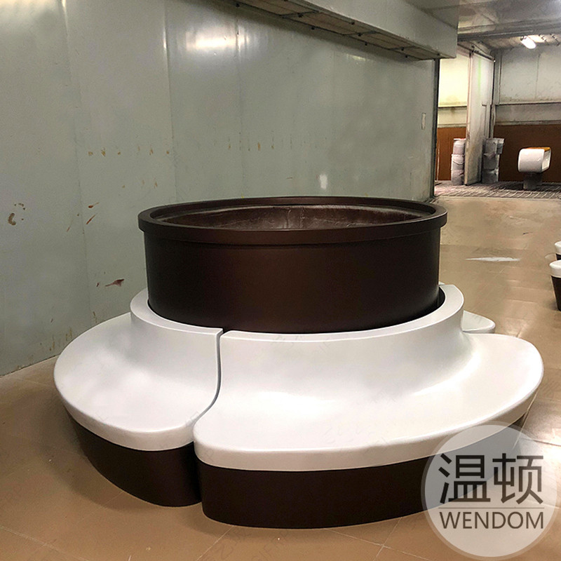 户外玻璃钢树池座椅创意园林景观花坛商场公园休息区异形长条坐凳